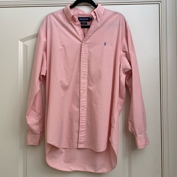 Ralph Lauren Tilden golf Polo shirt Men’s L vintage crisp Cotton Preppy pink - Picture 1 of 6
